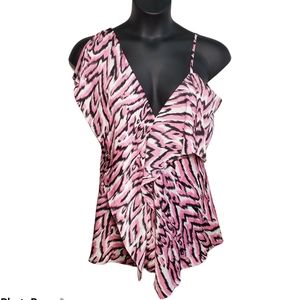 NWT | AVA & AIDEN Pink & Black Blouse Sz. Large